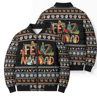 Mexican Sumbrero and Snowman Christmas Bomber Puffer Jacket Feliz Navidad Mexico - Wonder Print Shop