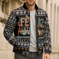 Mexican Sumbrero and Snowman Christmas Bomber Puffer Jacket Feliz Navidad Mexico - Wonder Print Shop