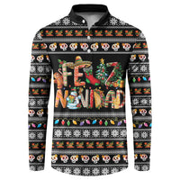 Mexican Sumbrero and Snowman Christmas Button Sweatshirt Feliz Navidad Mexico - Wonder Print Shop