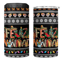 Mexican Sumbrero and Snowman Christmas 4 in 1 Can Cooler Tumbler Feliz Navidad Mexico - Wonder Print Shop