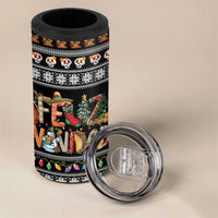 Mexican Sumbrero and Snowman Christmas 4 in 1 Can Cooler Tumbler Feliz Navidad Mexico - Wonder Print Shop