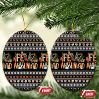 Mexican Sumbrero and Snowman Christmas Ceramic Ornament Feliz Navidad Mexico - Wonder Print Shop