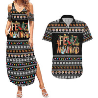 Mexican Sumbrero and Snowman Christmas Couples Matching Summer Maxi Dress and Hawaiian Shirt Feliz Navidad Mexico - Wonder Print Shop