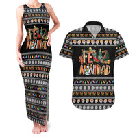 Mexican Sumbrero and Snowman Christmas Couples Matching Tank Maxi Dress and Hawaiian Shirt Feliz Navidad Mexico - Wonder Print Shop