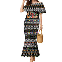 Mexican Sumbrero and Snowman Christmas Family Matching Mermaid Dress and Hawaiian Shirt Feliz Navidad Mexico - Wonder Print Shop
