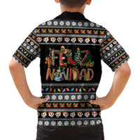 Mexican Sumbrero and Snowman Christmas Family Matching Off The Shoulder Long Sleeve Dress and Hawaiian Shirt Feliz Navidad Mexico - Wonder Print Shop