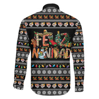 Mexican Sumbrero and Snowman Christmas Family Matching Off The Shoulder Long Sleeve Dress and Hawaiian Shirt Feliz Navidad Mexico - Wonder Print Shop