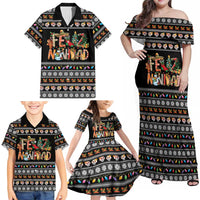 Mexican Sumbrero and Snowman Christmas Family Matching Off Shoulder Maxi Dress and Hawaiian Shirt Feliz Navidad Mexico - Wonder Print Shop