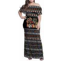Mexican Sumbrero and Snowman Christmas Family Matching Off Shoulder Maxi Dress and Hawaiian Shirt Feliz Navidad Mexico - Wonder Print Shop