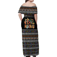 Mexican Sumbrero and Snowman Christmas Family Matching Off Shoulder Maxi Dress and Hawaiian Shirt Feliz Navidad Mexico - Wonder Print Shop
