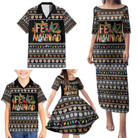 Mexican Sumbrero and Snowman Christmas Family Matching Puletasi and Hawaiian Shirt Feliz Navidad Mexico - Wonder Print Shop