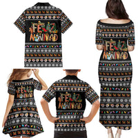 Mexican Sumbrero and Snowman Christmas Family Matching Puletasi and Hawaiian Shirt Feliz Navidad Mexico - Wonder Print Shop