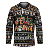 Mexican Sumbrero and Snowman Christmas Hockey Jersey Feliz Navidad Mexico - Wonder Print Shop