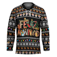 Mexican Sumbrero and Snowman Christmas Hockey Jersey Feliz Navidad Mexico - Wonder Print Shop