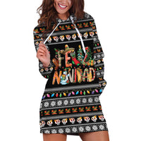 Mexican Sumbrero and Snowman Christmas Hoodie Dress Feliz Navidad Mexico - Wonder Print Shop