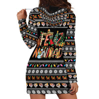 Mexican Sumbrero and Snowman Christmas Hoodie Dress Feliz Navidad Mexico - Wonder Print Shop