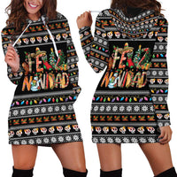 Mexican Sumbrero and Snowman Christmas Hoodie Dress Feliz Navidad Mexico - Wonder Print Shop