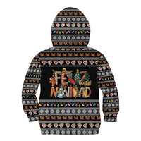 Mexican Sumbrero and Snowman Christmas Kid Hoodie Feliz Navidad Mexico - Wonder Print Shop