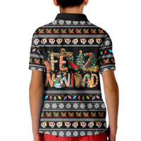 Mexican Sumbrero and Snowman Christmas Kid Polo Shirt Feliz Navidad Mexico - Wonder Print Shop