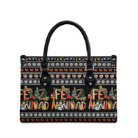 Mexican Sumbrero and Snowman Christmas Leather Bag Feliz Navidad Mexico - Wonder Print Shop