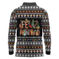Mexican Sumbrero and Snowman Christmas Long Sleeve Polo Shirt Feliz Navidad Mexico - Wonder Print Shop