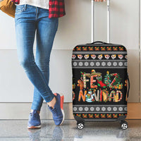 Mexican Sumbrero and Snowman Christmas Luggage Cover Feliz Navidad Mexico - Wonder Print Shop