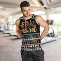 Mexican Sumbrero and Snowman Christmas Men Tank Top Feliz Navidad Mexico - Wonder Print Shop