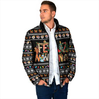 Mexican Sumbrero and Snowman Christmas Padded Jacket Feliz Navidad Mexico - Wonder Print Shop