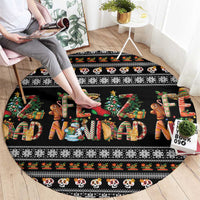Mexican Sumbrero and Snowman Christmas Round Carpet Feliz Navidad Mexico - Wonder Print Shop