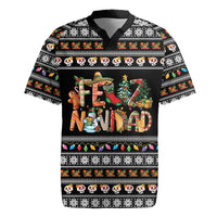 Mexican Sumbrero and Snowman Christmas Rugby Jersey Feliz Navidad Mexico - Wonder Print Shop