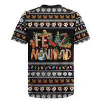 Mexican Sumbrero and Snowman Christmas Rugby Jersey Feliz Navidad Mexico - Wonder Print Shop