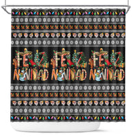 Mexican Sumbrero and Snowman Christmas Shower Curtain Feliz Navidad Mexico - Wonder Print Shop