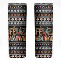 Mexican Sumbrero and Snowman Christmas Skinny Tumbler Feliz Navidad Mexico - Wonder Print Shop