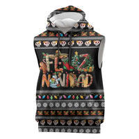 Mexican Sumbrero and Snowman Christmas Sleeveless Hoodie Feliz Navidad Mexico - Wonder Print Shop