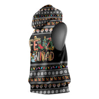 Mexican Sumbrero and Snowman Christmas Sleeveless Hoodie Feliz Navidad Mexico - Wonder Print Shop