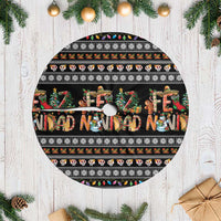 Mexican Sumbrero and Snowman Christmas Tree Skirt Feliz Navidad Mexico - Wonder Print Shop