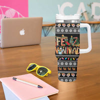 Mexican Sumbrero and Snowman Christmas Tumbler With Handle Feliz Navidad Mexico - Wonder Print Shop