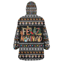 Mexican Sumbrero and Snowman Christmas Wearable Blanket Hoodie Feliz Navidad Mexico - Wonder Print Shop