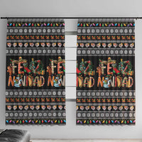 Mexican Sumbrero and Snowman Christmas Window Curtain Feliz Navidad Mexico - Wonder Print Shop