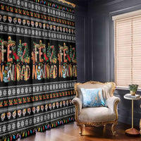 Mexican Sumbrero and Snowman Christmas Window Curtain Feliz Navidad Mexico - Wonder Print Shop