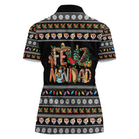 Mexican Sumbrero and Snowman Christmas Women Polo Shirt Feliz Navidad Mexico - Wonder Print Shop