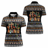 Mexican Sumbrero and Snowman Christmas Women Polo Shirt Feliz Navidad Mexico - Wonder Print Shop