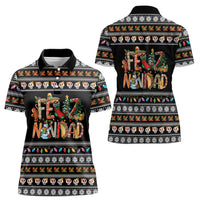 Mexican Sumbrero and Snowman Christmas Women Polo Shirt Feliz Navidad Mexico - Wonder Print Shop