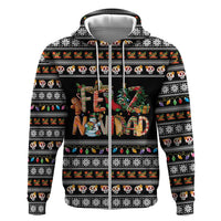 Mexican Sumbrero and Snowman Christmas Zip Hoodie Feliz Navidad Mexico - Wonder Print Shop