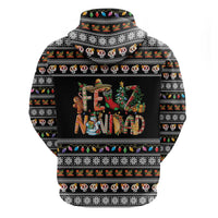 Mexican Sumbrero and Snowman Christmas Zip Hoodie Feliz Navidad Mexico - Wonder Print Shop