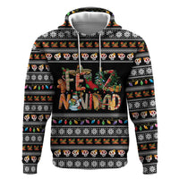 Mexican Sumbrero and Snowman Christmas Zip Hoodie Feliz Navidad Mexico - Wonder Print Shop