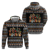 Mexican Sumbrero and Snowman Christmas Zip Hoodie Feliz Navidad Mexico - Wonder Print Shop