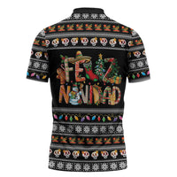 Mexican Sumbrero and Snowman Christmas Zipper Polo Shirt Feliz Navidad Mexico - Wonder Print Shop