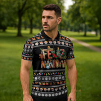 Mexican Sumbrero and Snowman Christmas Zipper Polo Shirt Feliz Navidad Mexico - Wonder Print Shop