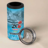 Personalized Azerbaijan Black January 4 in 1 Can Cooler Tumbler 20 Yanvar 1990 LT9 - Wonder Print Shop